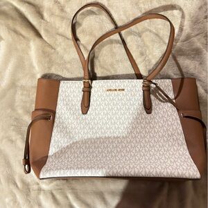 Michael Kors Brown and White Women's Bag